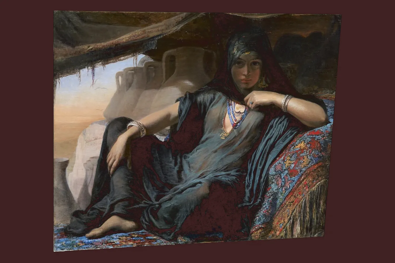 An Egyptian Pot Seller at Gizeh by Elisabeth Jerichau-Baumann. The original painting.